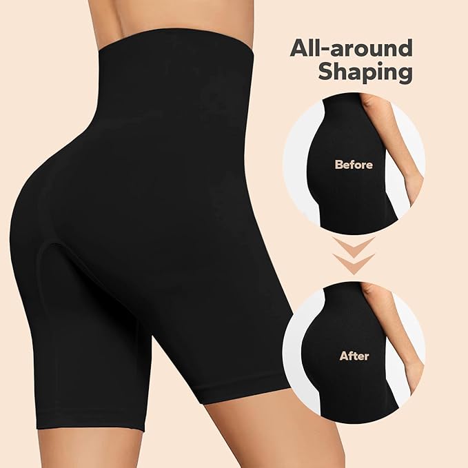 Olavrcby Women's High Waisted Thigh Slimmer Shapewear Shorts Tummy Control Seamless Body Shaper Butt Lift Shorts Under Dress