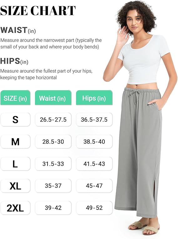 BVVU Womens Wide Leg Yoga Pants Lightweight Lounge Pants Quick Dry Travel Pants Beach Swim Cover Up UPF 50+