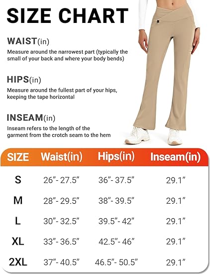 BVVU Women's Fleece Lined Pants Hiking Crossover Flare Leggings Winter Thermal Pants Water Resistant Outdoor Bootcut Warm