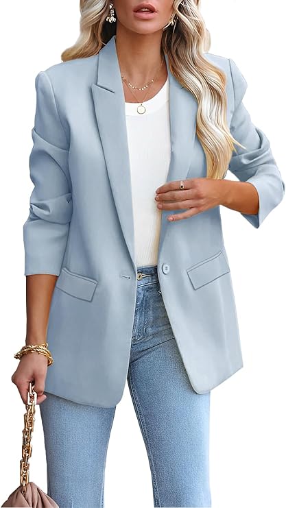 Womens Casual Blazers Open Front Long Sleeve Work Office Jackets Blazer