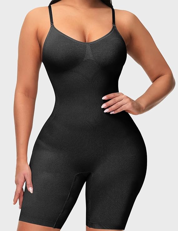 Olavrcby Shapewear for Women Tummy Control Wasit Trainer Bodysuit Mid-Thigh Seamless Fajas Full Body Shaper