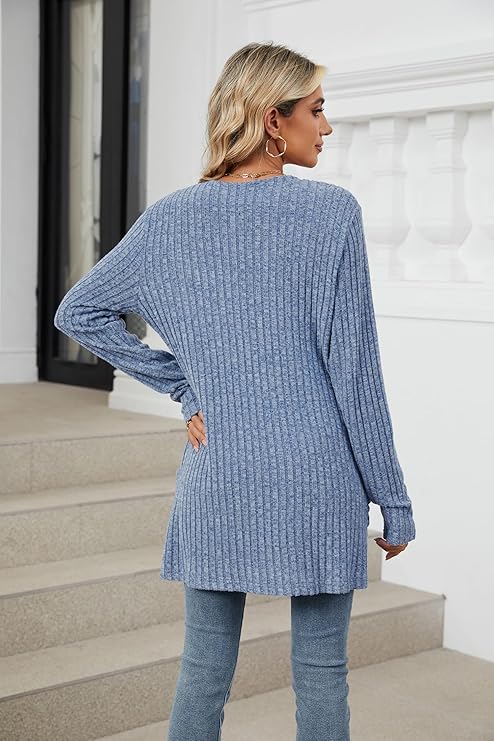 Women's 2024 Fall Lightweight Cardigan Long Sleeve Open Front Knit Cardigan Sweater with Pockets